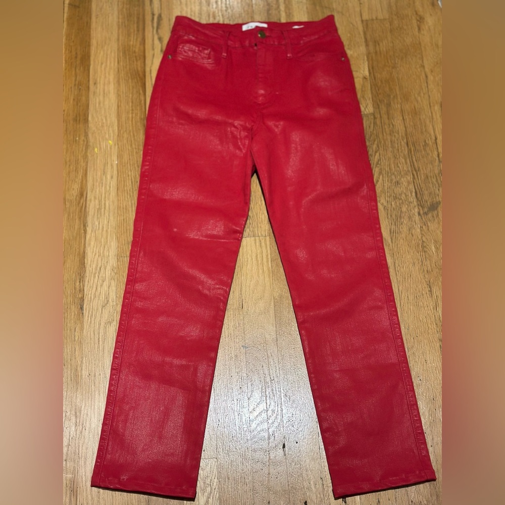 Frame Denim Red Straight Leg Women's Jeans